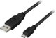 USB 2.0 kabel Deltaco til Micro B 2m