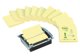 Notatblokk Post-it® Recycled Z-Notes gul, pakke med 12 resirkulerte Z-Notes + 1 svart Millenium dispenser