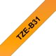 Merketape Brother P-Touch TZe-B31 12mm svart på neonorange