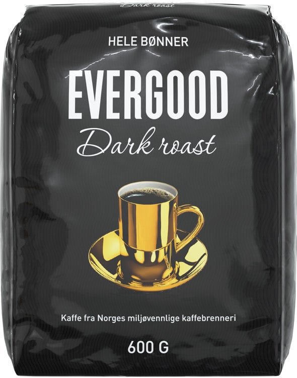 Kaffe Evergood Dark Hele bønner 600g - Wulff Supplies