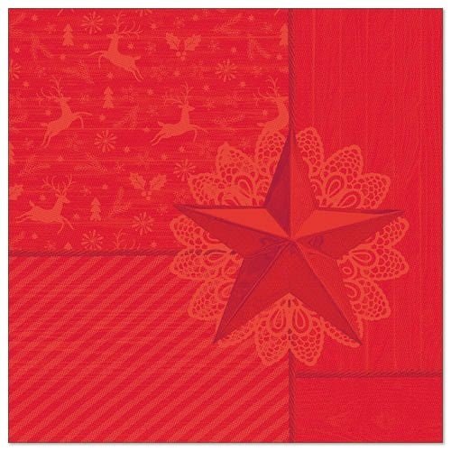 Serviett 40x40cm ROYAL Collection trykk rød Rising Star - Wulff Supplies